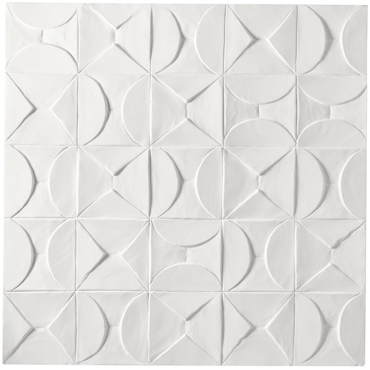 CosmoLiving by Cosmopolitan White Wood Intricately Carved Geometric Wall Decor 40" x 2" x 40"